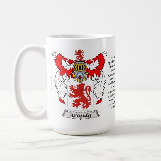 Aranda nennen, der Ursprung, die Bedeutung und das Kaffeetasse (Links)