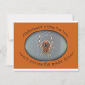 Araneus Orb Weaver Spider Halloween Einladung (Vorderseite)
