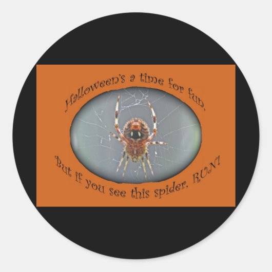 Araneus Orb Weaver Spider Halloween-Sticker Runder Aufkleber (Vorderseite)