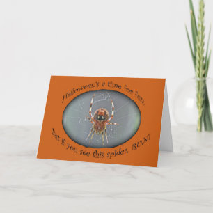 Araneus Orb Weaver Spiver Halloween Card Karte