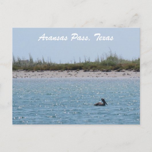 Aransas Pass Texas Coast Postcad mit Pelican Postkarte (Vorderseite)