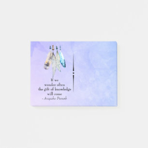 Arapaho Native American Proverb mit Feathers Post-it Klebezettel