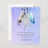 Arapaho Native American Proverb mit Feathers Postkarte (Vorne/Hinten)