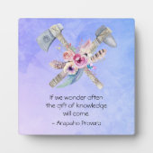 Arapaho Native American Proverb mit Tomahawk Fotoplatte (Vorderseite)