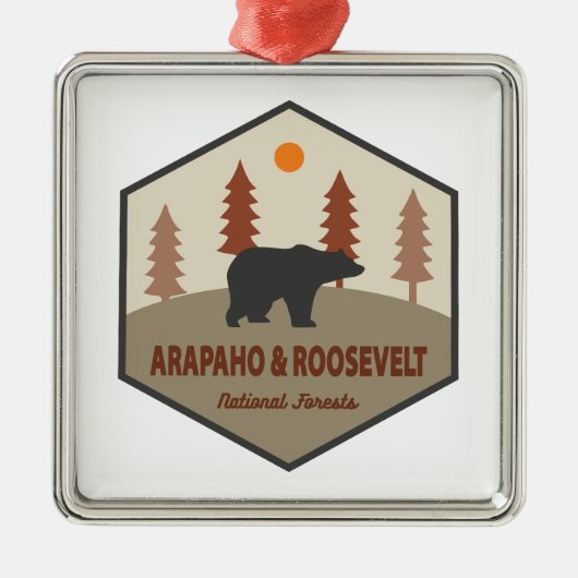 Arapaho und Roosevelt National Forests Bären Ornament Aus Metall (Vorne)