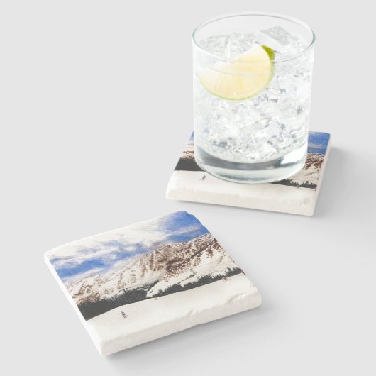 Arapahoe Basin Ski Day Steinuntersetzer (Seitenansicht)