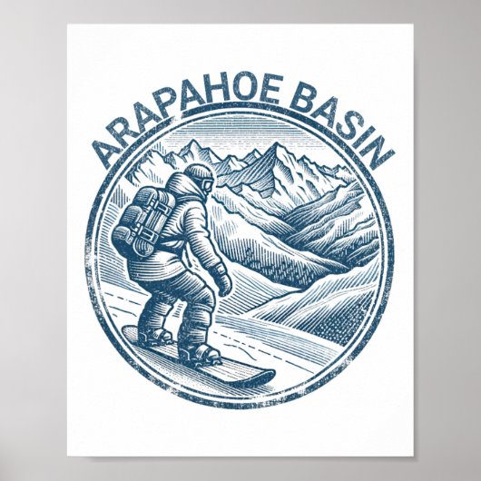 Arapahoe Becken Snowboarder Poster (Vorne)