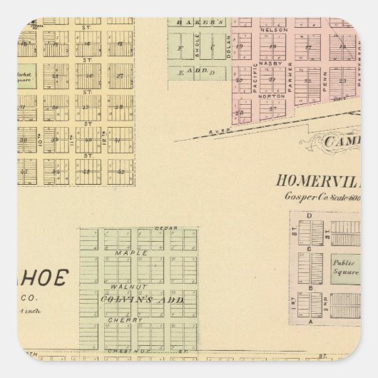 Arapahoe, Nebraska Quadratischer Aufkleber (Vorderseite)