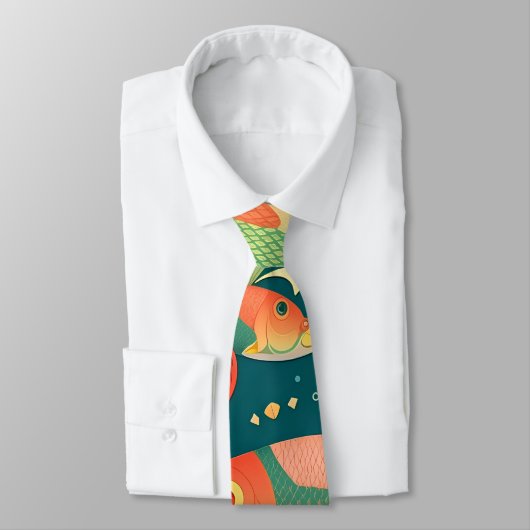 Arapaima Geometric Colorful Custom Muster Krawatte (Gebunden)