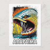 Arapaima Monster Fisch für EXTREME ANGLERS Amazon Postkarte (Vorderseite)
