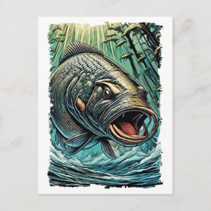 Arapaima Monster Fisch für EXTREME ANGLERS Amazon Postkarte