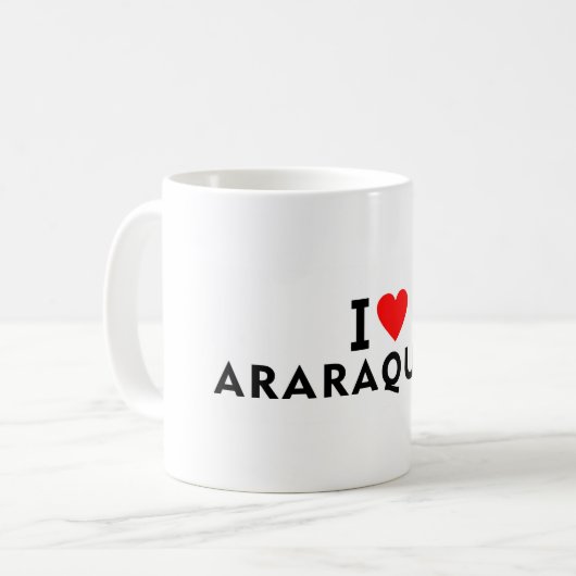 Araraquara Brazil love city heart like travel Kaffeetasse (Vorderseite Links)