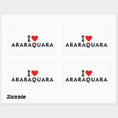 Araraquara Brazil love city heart like travel Rechteckiger Aufkleber (Blatt)