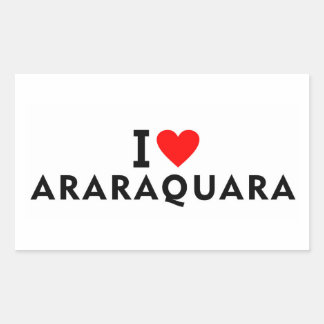 Araraquara Brazil love city heart like travel Rechteckiger Aufkleber