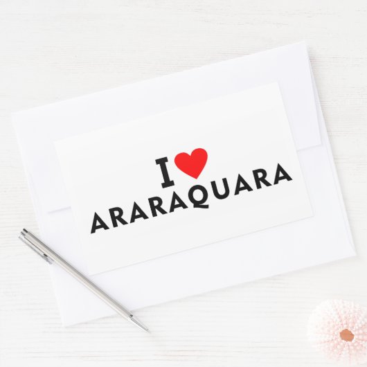 Araraquara Brazil love city heart like travel Rechteckiger Aufkleber (Umschlag)