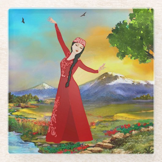 Ararat Dancer Glass Untersetzer (Vorderseite)