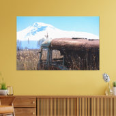 Ararat und alter sowjetischer Bus in Armenien Leinwanddruck (Insitu (Wohnzimmer))