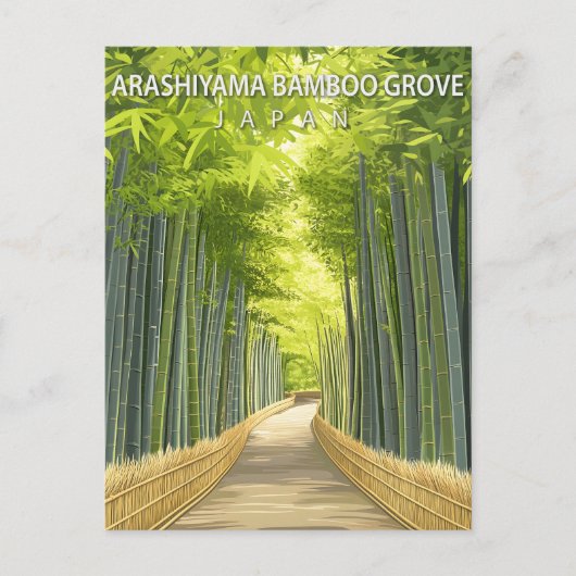 Arashiyama Bamboo Grove Japan Kyoto Nature Postkarte (Vorderseite)