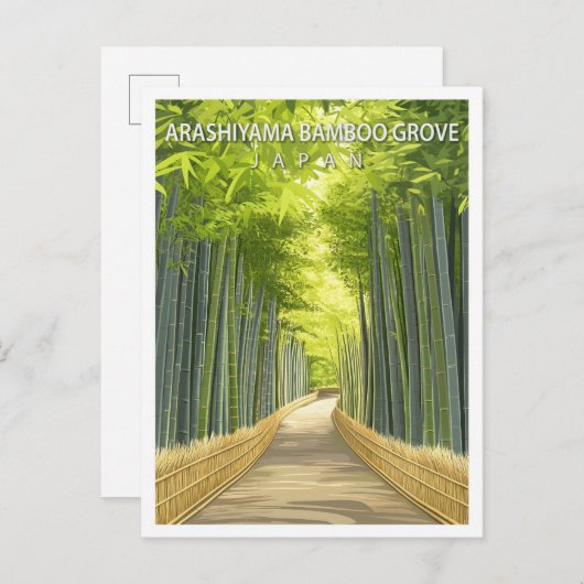 Arashiyama Bamboo Grove Japan Travel Postkarte (Vorne/Hinten)