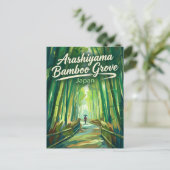 Arashiyama Bambuswald Japan Postkarte (Stehend Vorderseite)