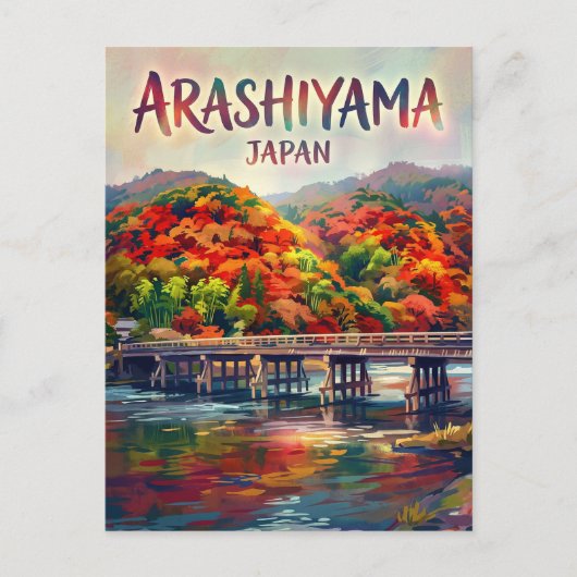 Arashiyama Bambuswald Japan Postkarte (Vorderseite)