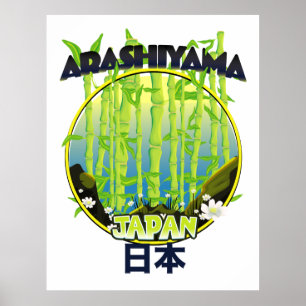 Arashiyama Japan Reise Logo Poster