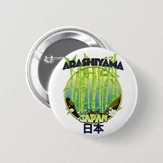 Arashiyama Japan Reiselogo Button (Vorne & Hinten)