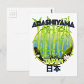 Arashiyama Japan Reiselogo Postkarte (Vorne/Hinten)