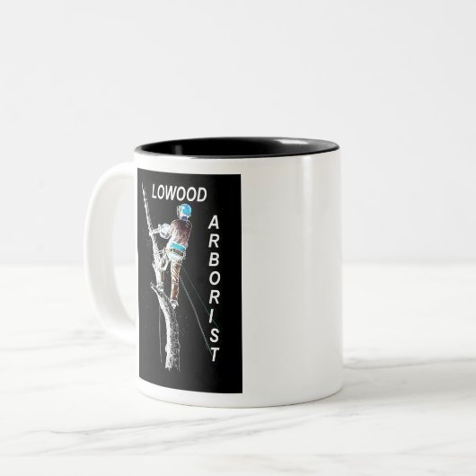 Arb Art Arborist Tree Chirurg Chainsaw Landschaft Zweifarbige Tasse (Vorderseite Links)