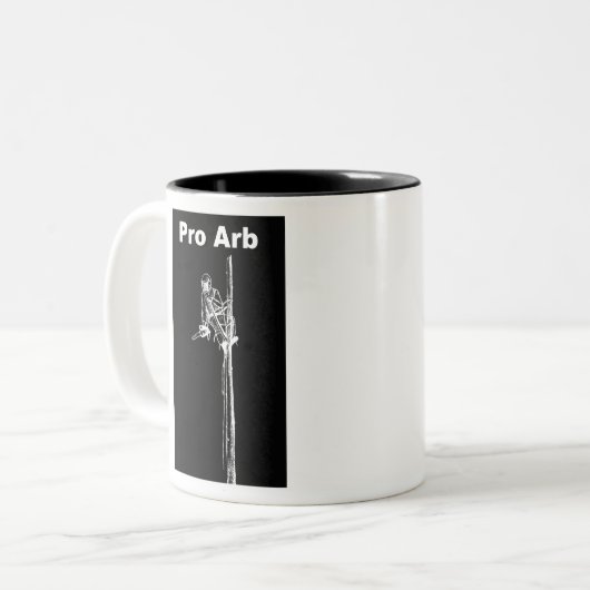 Arb Art Arborist Tree Chirurg Chainsaw Landschaft Zweifarbige Tasse (Vorderseite Links)