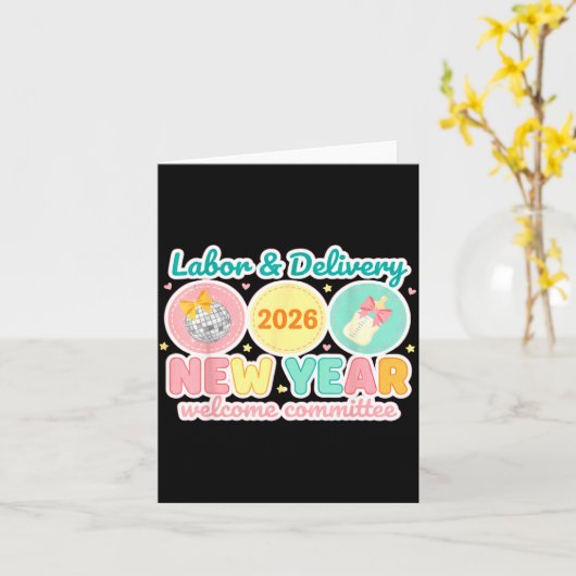 Arbeit &amp; Entbindung 2026 Neujahrs-Willkommensk Karte (Gelbe Blume)