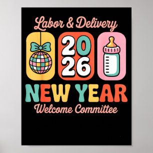 Arbeit & Lieferung 2026 Neujahrs-Willkommensko Poster