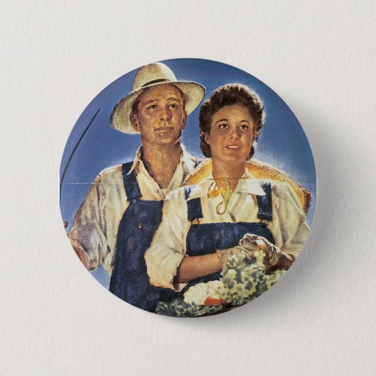 Arbeit an einem Bauernhof...Diesen Sommer Button (Vorderseite)