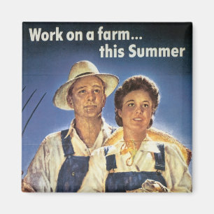 Arbeit an einem Bauernhof...Diesen Sommer Magnet