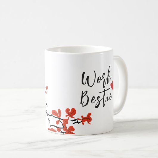 Arbeit Bestie Geschenk für Mitarbeiter Zwei Vögel Kaffeetasse (VorderseiteRechts)