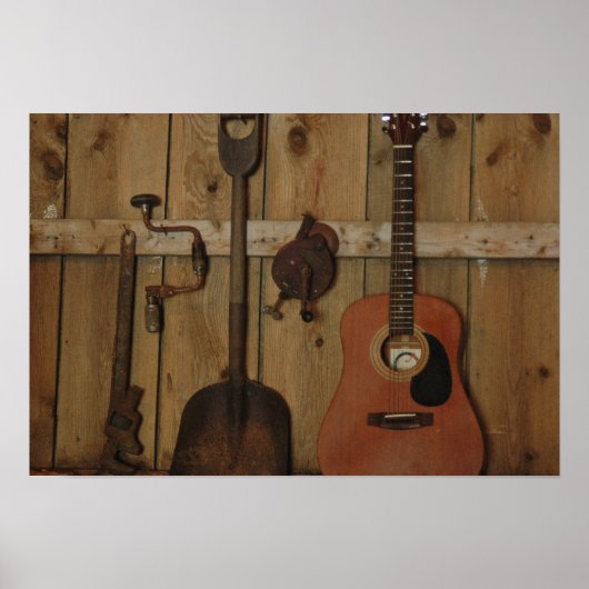 Arbeit dann Gitarre spielen Poster (Vorne)