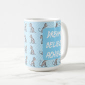 Arbeit den ganzen Tag BLAUE Kaffeetasse (VorderseiteRechts)