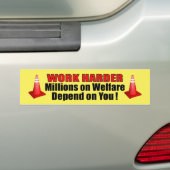 Arbeit, die Millionen von Menschen auf Wohlergehen Autoaufkleber (Auf Auto)