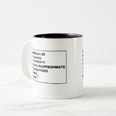 Arbeit, die uns beschäftigt, aber unsere kleinen M Zweifarbige Tasse (Vorderseite Links)