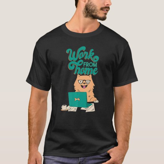 Arbeit Freiberufliche Hundekaffeemaus niedliche Lä T-Shirt (Vorderseite)