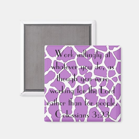 Arbeit für den Lord Bible Vers Kolossians 3:23 Magnet (Vorderseite/Rückseite)