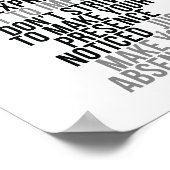 Arbeit für einen Grund, nicht Applaus Poster (Ecke)