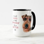 Arbeit für meinen Airedale Hund Tasse (VorderseiteRechts)