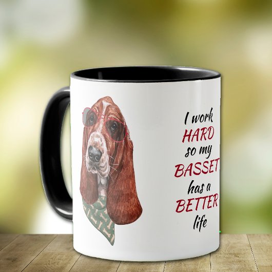 Arbeit für meinen Basset-Hund Tasse