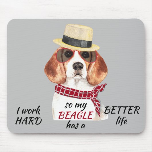 Arbeit für meinen Beagle Mousepad (Vorne)
