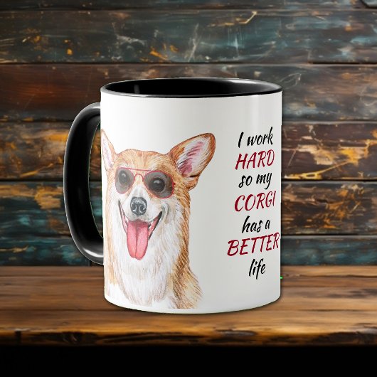 Arbeit für meinen Corgi Hund Tasse