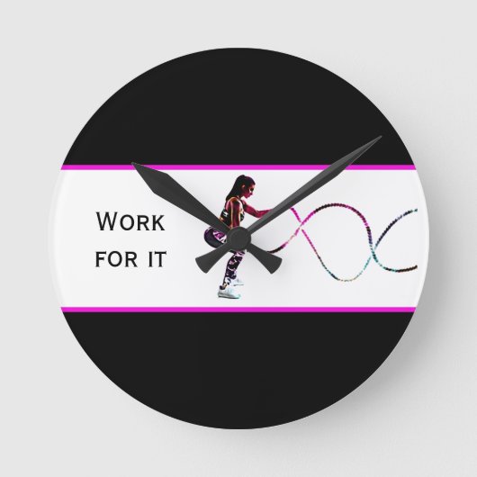 Arbeit für sie - Kampf Ropes die Schwarzweiss Runde Wanduhr (Vorderseite)