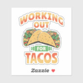 Arbeit für Tacos Aufkleber (Blatt)
