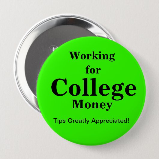 Arbeit für Uni Geld| Tipps | Hellgrün Button (Vorne & Hinten)