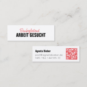 Arbeit gesucht mini visitenkarte